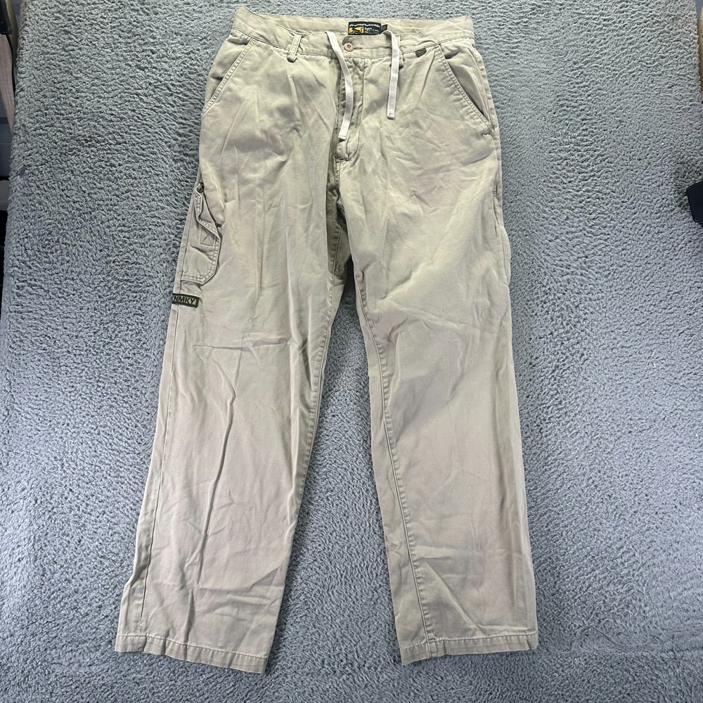 Drunknmunky Pant Mens 34x32 Beige Cotton Cargo Straight Leg Workwear Utility